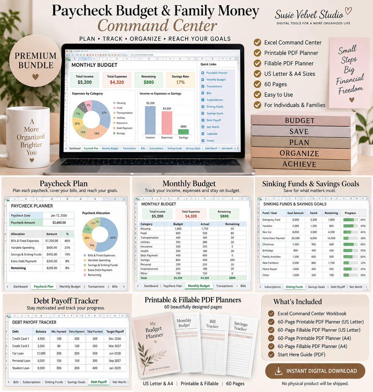 Paycheck Budget & Family Money Command Center