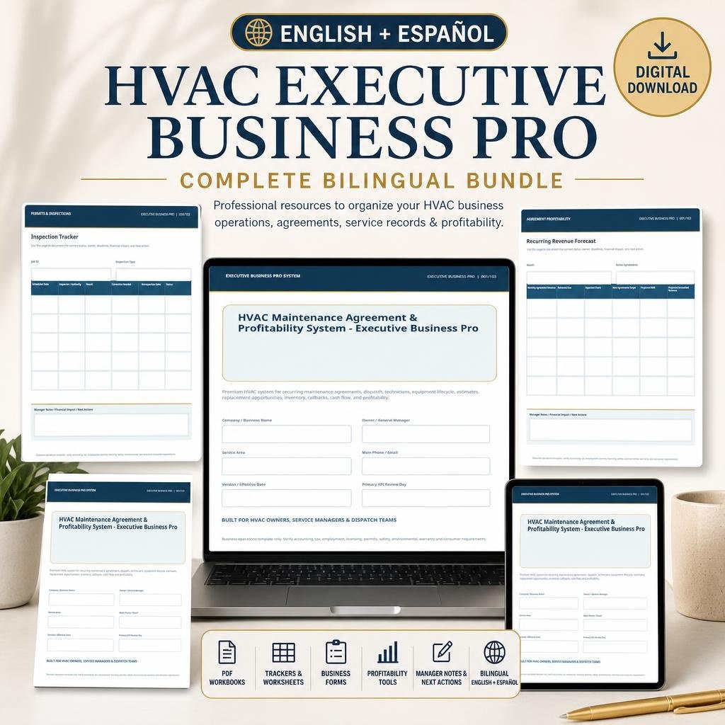 HVAC business documentation and profitability-related tracking resources