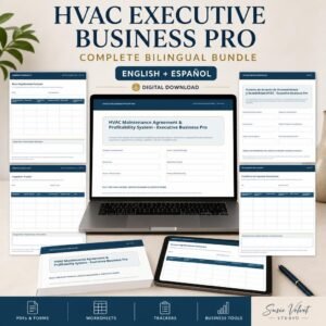 HVAC business bundle bilingual English and Spanish digital resources