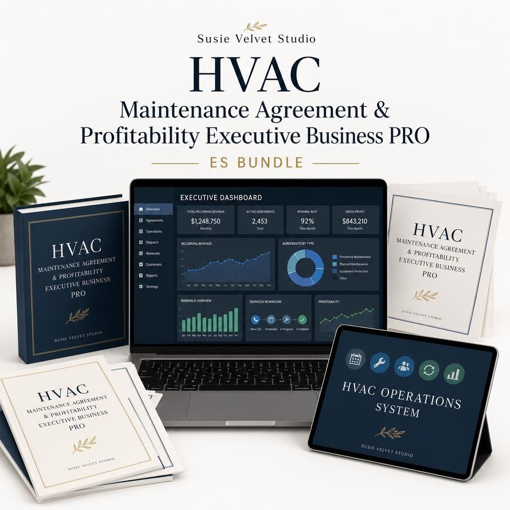 Bundle digital HVAC Maintenance Agreement Profitability Executive Business PRO ES