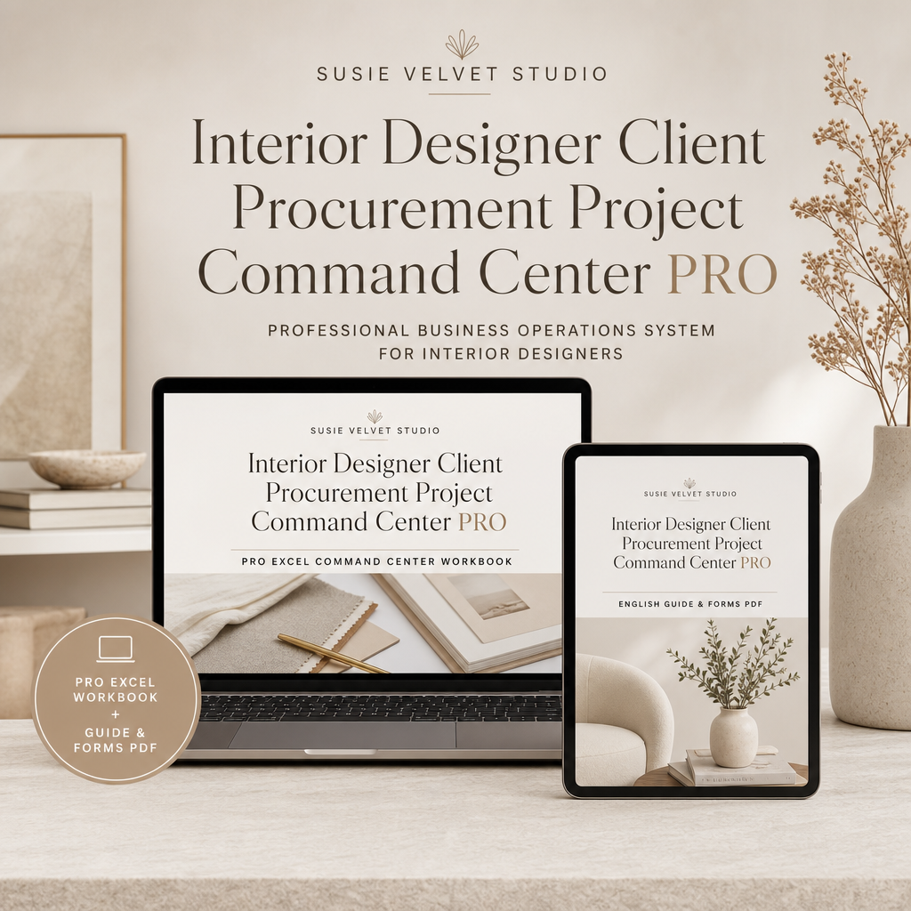 Interior Designer Client Procurement Project Command Center PRO digital product mockup
