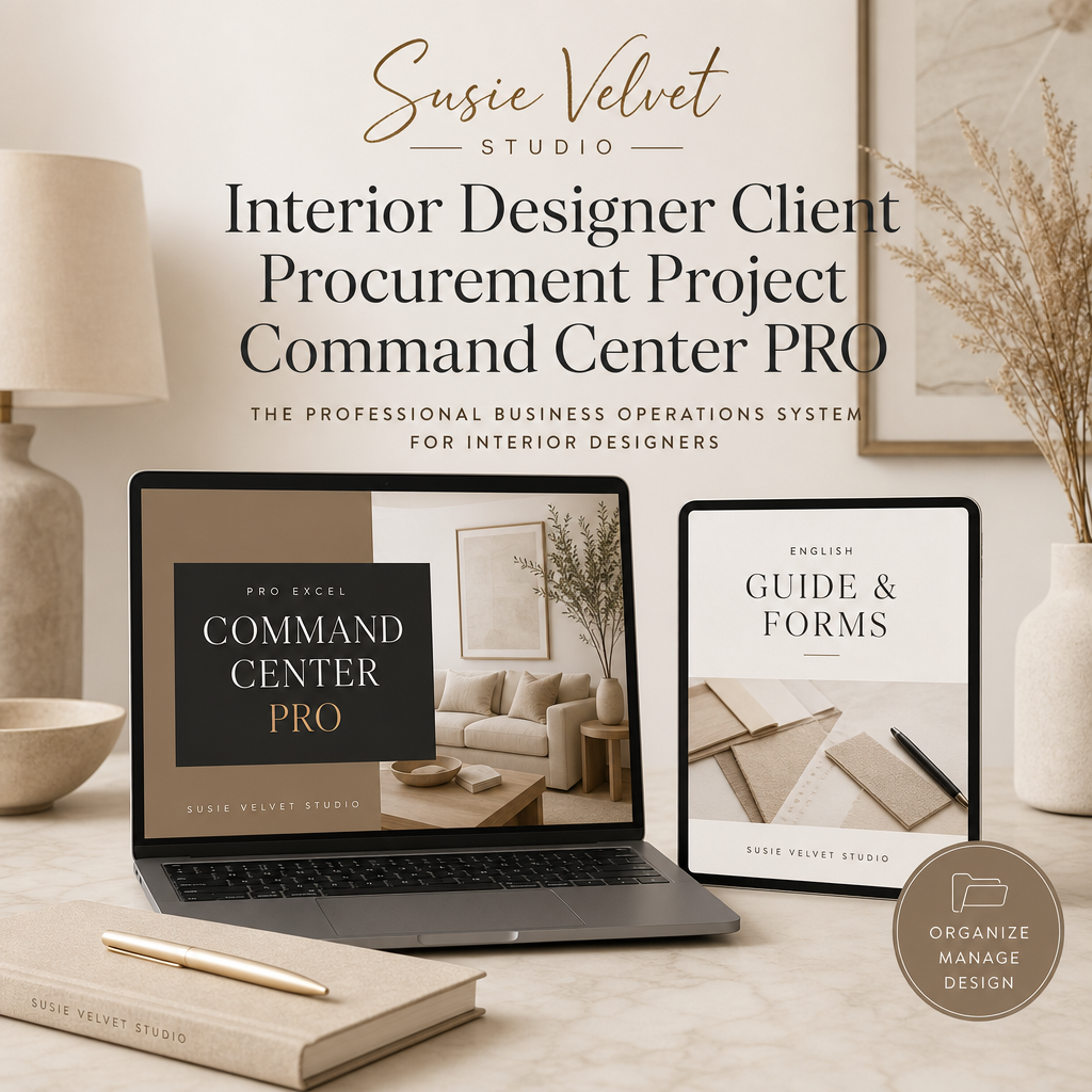 Interior Designer Client Procurement Project Command Center PRO digital product mockup