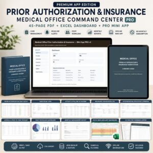 Medical office prior authorization tracker command center dashboard