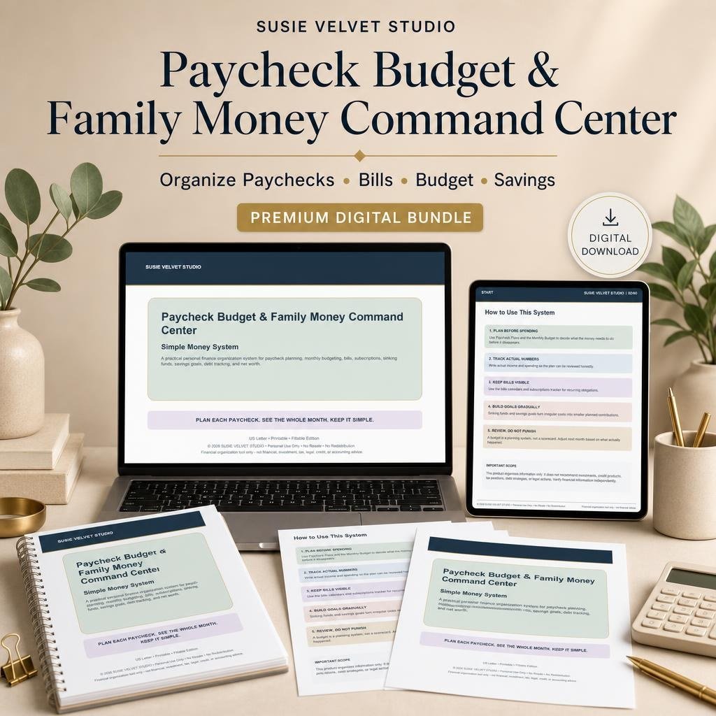 Household money planner for individuals, couples, parents, and families