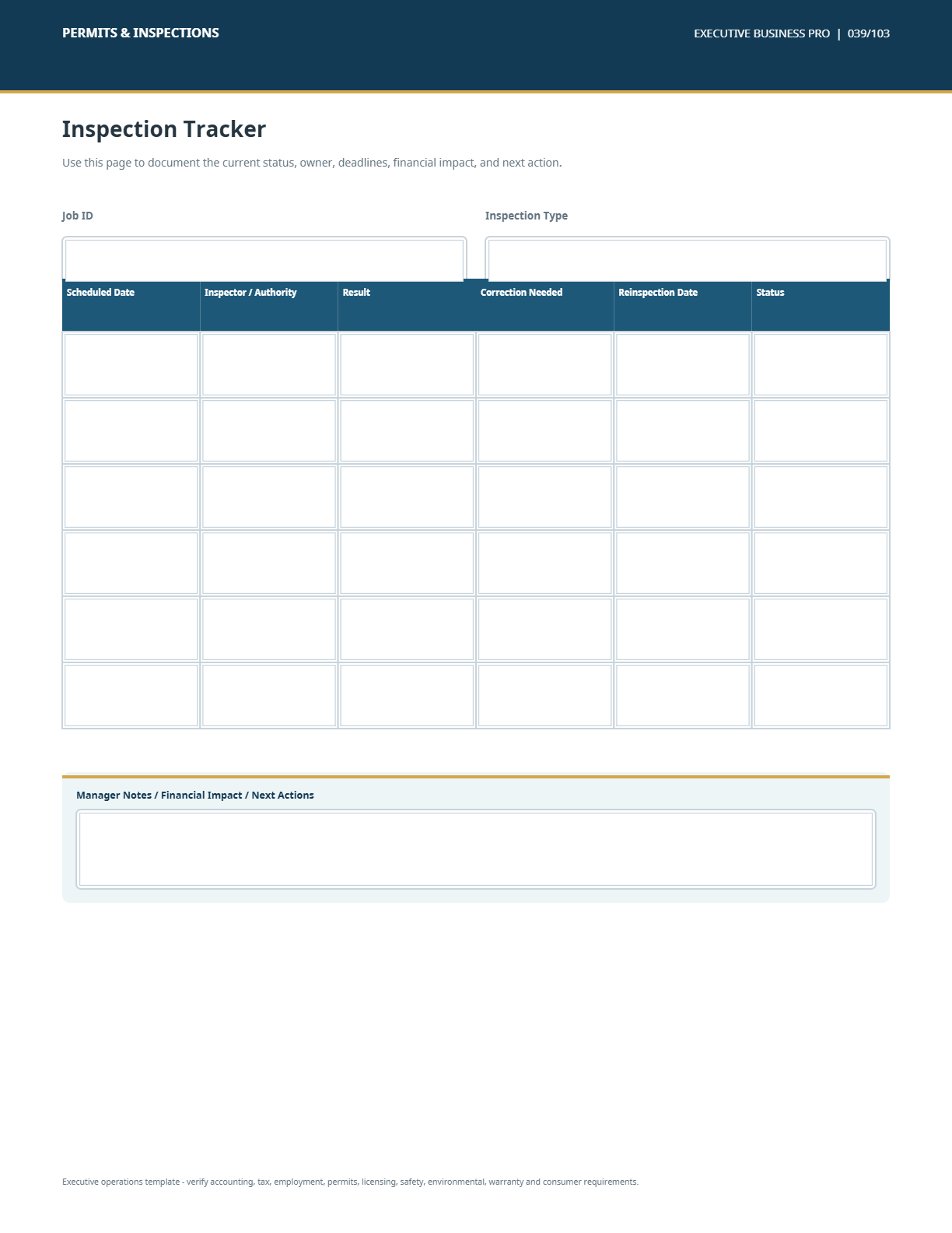 HVAC contractor business template with Executive PRO files and Mini App