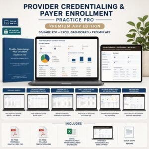 Provider Credentialing and Payer Enrollment Practice PRO dashboard overview